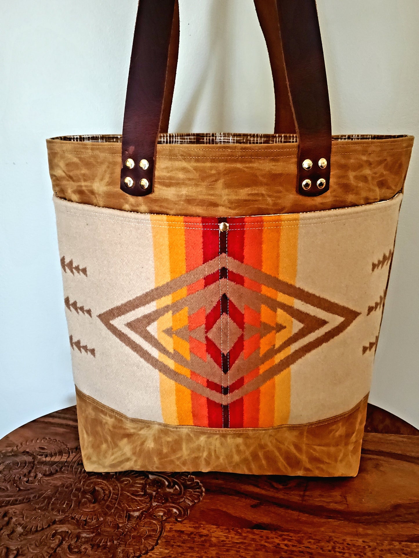 Wool and Canvas Tote Bag