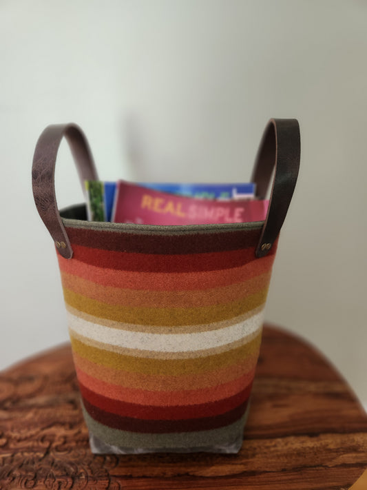 Wool and Canvas Storage Tote