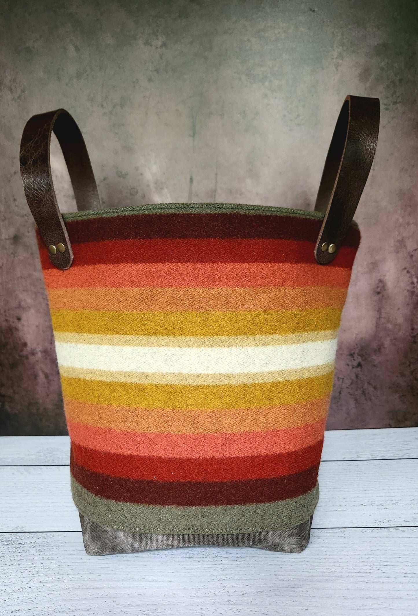 Wool and Canvas Storage Tote