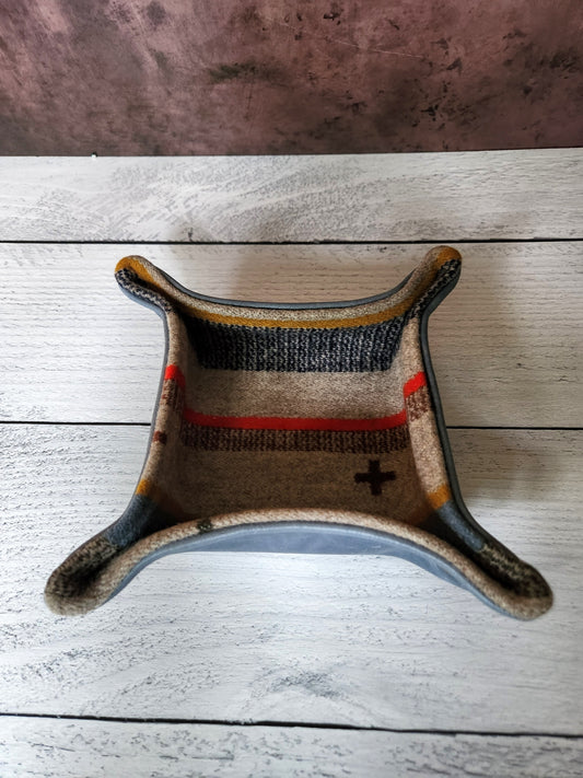 Wool and Leather Catchall Tray