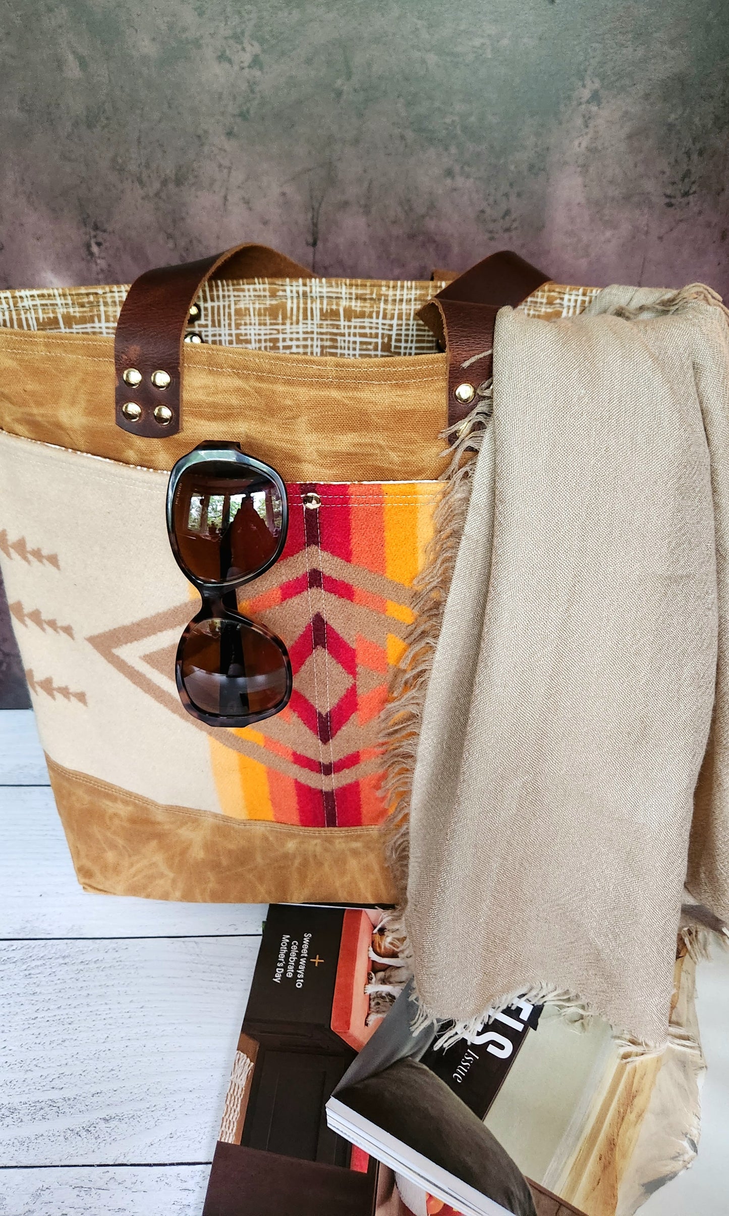 Wool and Canvas Tote Bag