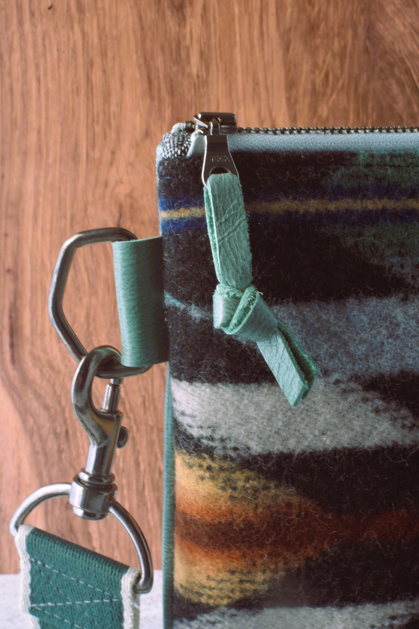 Pendleton wool and leather crossbody bag